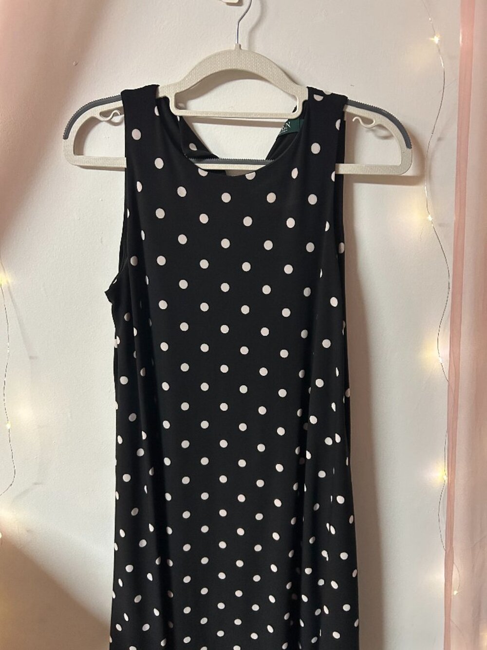 Lauren Ralph Lauren Polka Dot Sleeveless Dress Black White Size 6